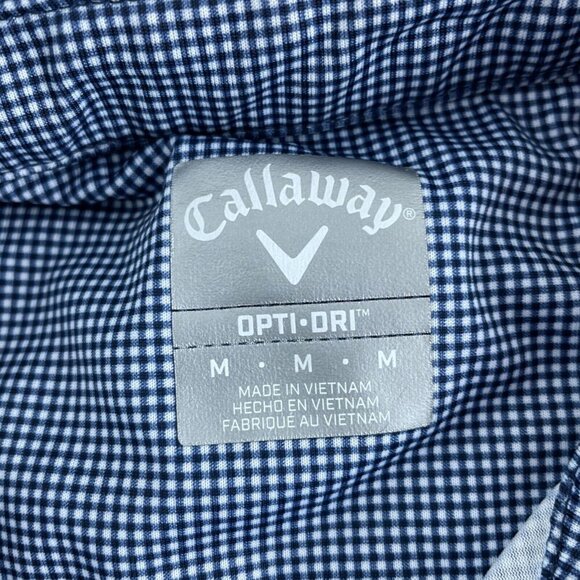 Callaway Mens Opti-Dri Blue Polo Shirt Short Sleeve Button-Up Collar Size M 5916 - Picture 3 of 7